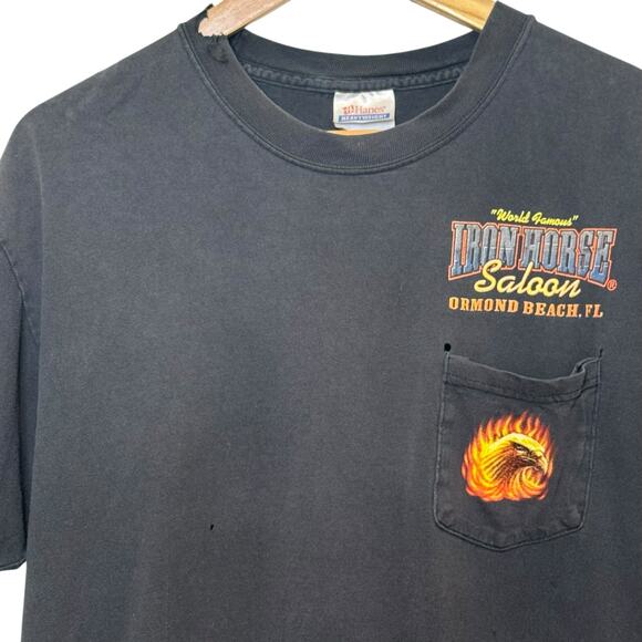 Vintage 2004 Iron Horse Saloon Size Large Pocket T-Shirt Daytona Bike Week - Picture 2 of 8